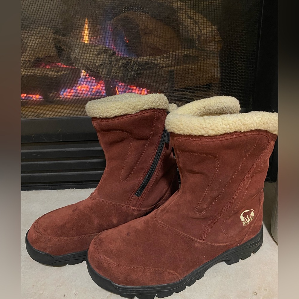 Sorel Women’s Water Fall Waterproof Insulated Winter Boots Suede Cozy Size 11